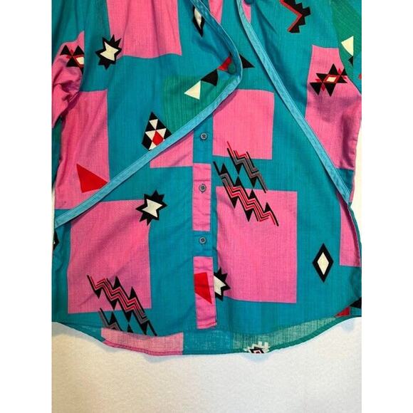 Vintage Wrangler Womens Shirt Cowboy Cut Long Tails Aztec Print Top Medium** - Picture 7 of 13